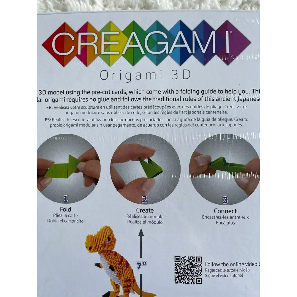 Creagami Origami 3D Paper Sculpture Kit Large TRex Dinosaur 634 Pieces NEW Craft